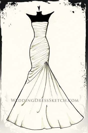 custom wedding dress gown sketch fashion drawing