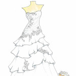 Floral Wedding Dress Sketch