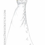 white wedding gown drawing