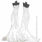 front and back wedding gown art